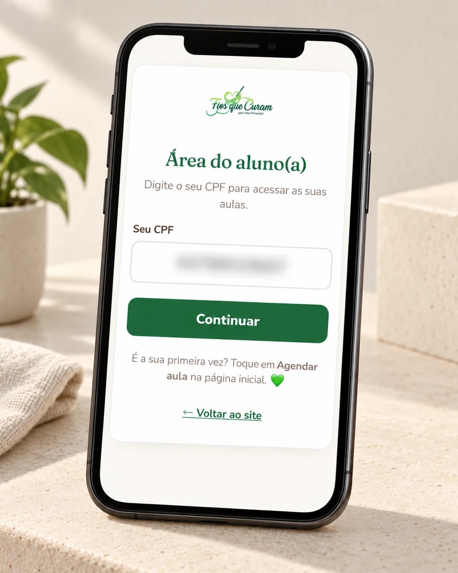 Entrada da área da aluna por CPF